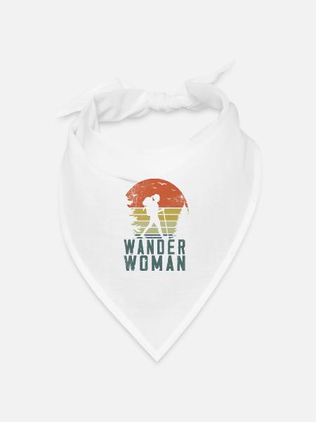 Wander Woman Herzschlag Berge - Bandana Dreieckstuch - Weiß