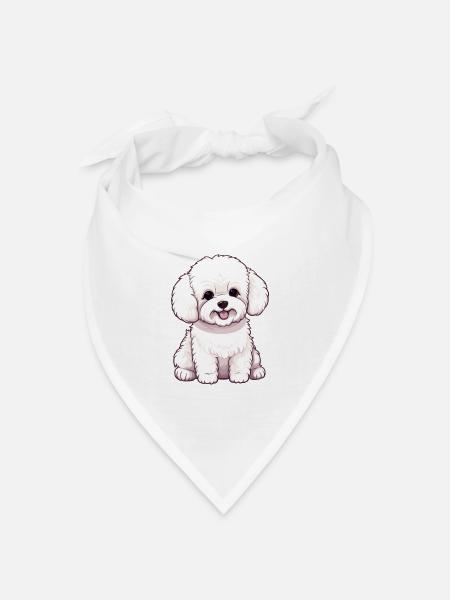 Hund Bichon Friesé - Bandana Dreieckstuch - Weiß