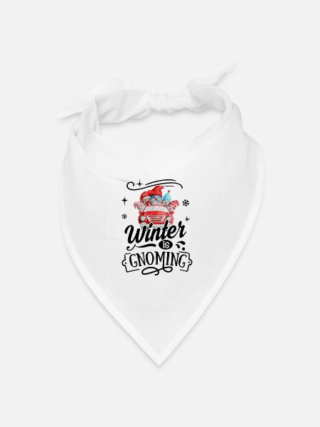 Winter Is Gnoming Weihnachtsgnom - Bandana Dreieckstuch - Weiß