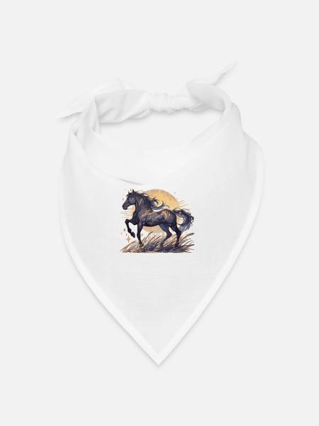 Pferde Hengst Pferdewirt Pferdewirtin Wallach - Bandana Dreieckstuch - Weiß