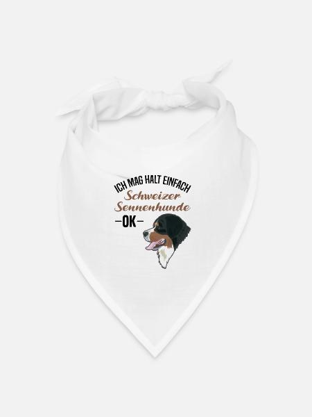 Schweizer Sennenhund Direkte Liebe Geschenk - Bandana Dreieckstuch - Weiß