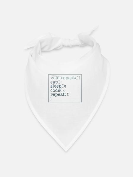 Programmierer-Shirt, Void Repeat Eat Sleep Code - Bandana Dreieckstuch - Weiß