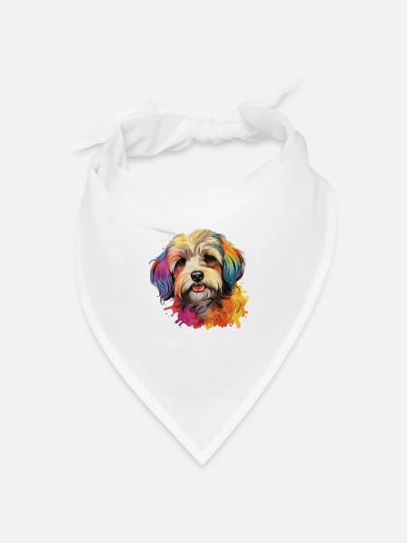 Hund Havaneser - Bandana Dreieckstuch - Weiß
