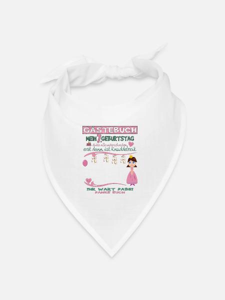 7. Geburtstag Mädchen & Jungs Gästebuch - Bandana Dreieckstuch - Weiß