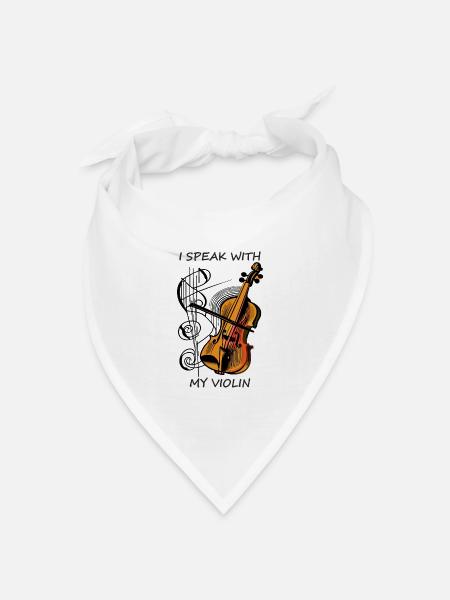 VIOLINE ICH SPRECHE MIT MEINER VIOLINE - Bandana Dreieckstuch - Weiß