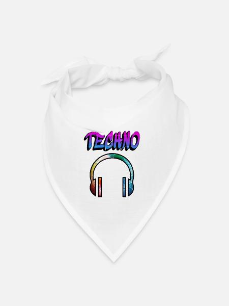 Techno Music hören Musiker Musik hören Radio gift - Bandana Dreieckstuch - Weiß