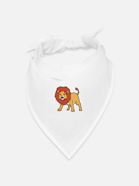 Kawaii Löwe - Bandana Dreieckstuch - Weiß
