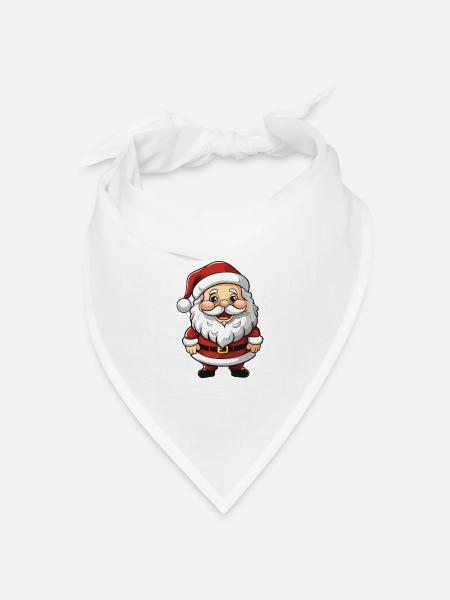 Weihnachtsmann Comic Illustration - Bandana Dreieckstuch - Weiß