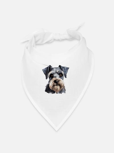 Schnauzer - Bandana Dreieckstuch - Weiß