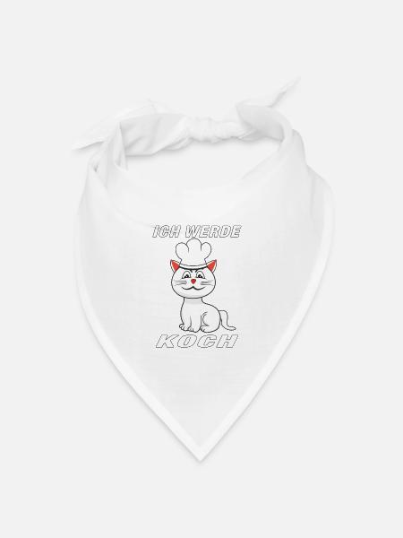 KATZE KOCH ICH WERDE KOCH - Bandana Dreieckstuch - Weiß