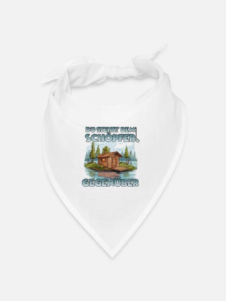 Lustiges Sauna Outfit Thermalbad Saunagänger Sauna - Bandana Dreieckstuch - Weiß