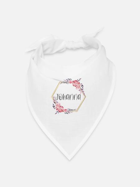 Johanna Mädchen Name Baby Geschenk - Bandana Dreieckstuch - Weiß