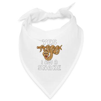 YES I AM A SNAKE - Bandana Dreieckstuch - Weiß - Vorne