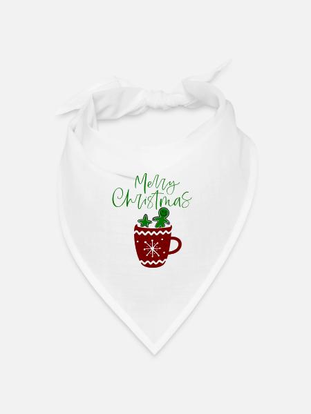 Merry Christmas, Plätzchen - Bandana Dreieckstuch - Weiß