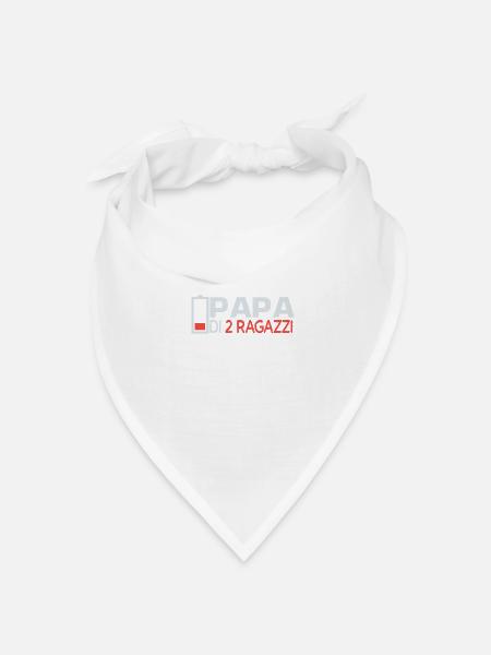 Vater von 2 Söhnen Vater Sohn Partnerlook Papa - Bandana Dreieckstuch - Weiß
