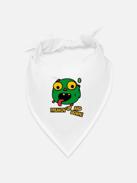 Freakin' Up and Down Cartoon Monster - Bandana Dreieckstuch - Weiß