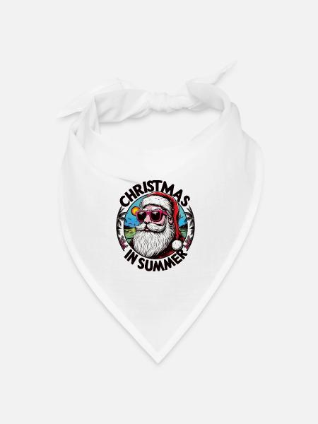 Weihnachtsmann Weihnachten im Sommer Weihnachten im Juli - Bandana Dreieckstuch - Weiß