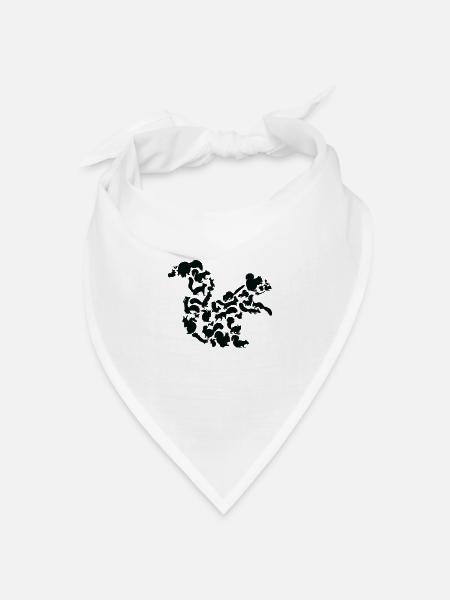 Eichhörnchen Wald Wildtier Tier Eichhörnchen - Bandana Dreieckstuch - Weiß