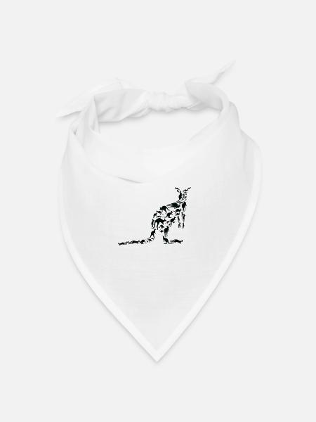 Känguru Wildlife Australien Känguru Silhouette - Bandana Dreieckstuch - Weiß