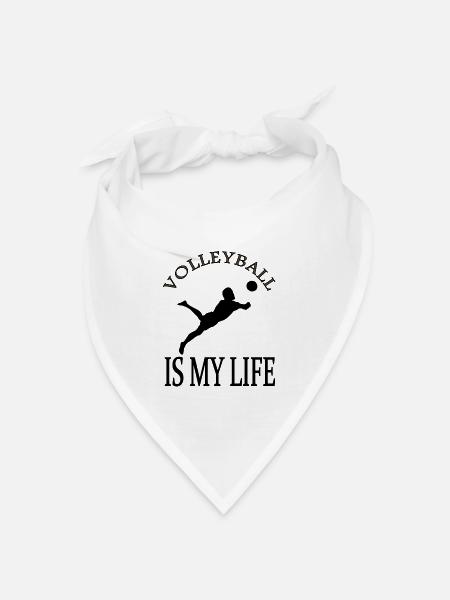 Volleyball ist mein Leben Volleyballer Geschenk - Bandana Dreieckstuch - Weiß