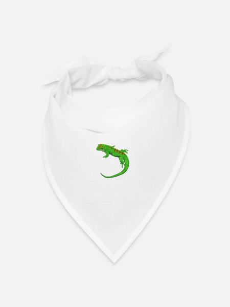 Zeichnung - Madagaskar-Taggecko - Bandana Dreieckstuch - Weiß