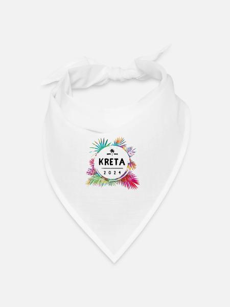 Kreta 2024 Bunt - Bandana Dreieckstuch - Weiß
