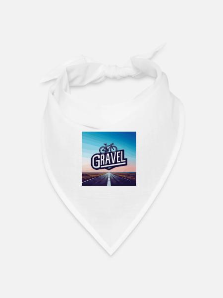 Gravelbike auf der Straße - Bandana Dreieckstuch - Weiß