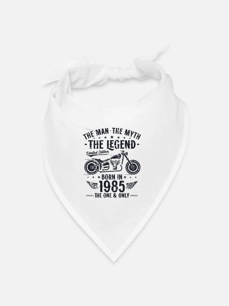 1985 Jahrgang Mann Mythos Legende Motorrad - Bandana Dreieckstuch - Weiß