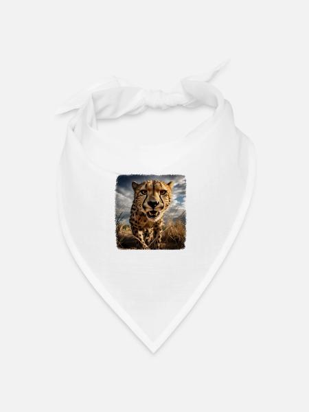 Geparde realistic Gepard - Bandana Dreieckstuch - Weiß