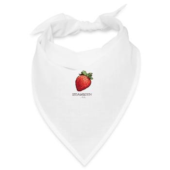 Einfache Erdbeere - Bandana Dreieckstuch - Weiß - Vorne