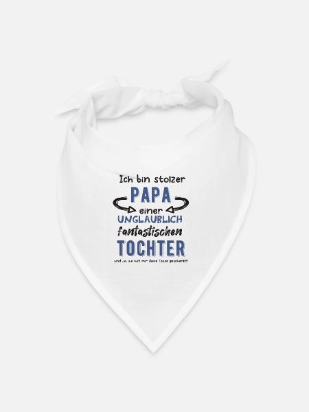 Papa von Tochter - Bandana Dreieckstuch - Weiß