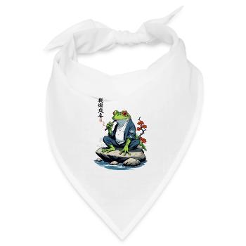 Yokai Frosch Ukiyo-E Japan Retro Design - Bandana Dreieckstuch - Weiß - Vorne