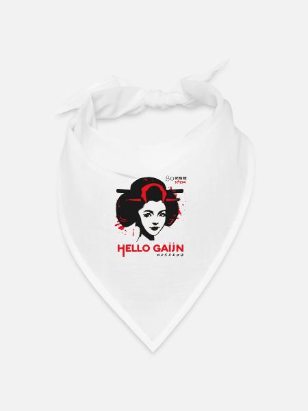 Japanische Geisha sagt "Hallo Gaijin" - Bandana Dreieckstuch - Weiß