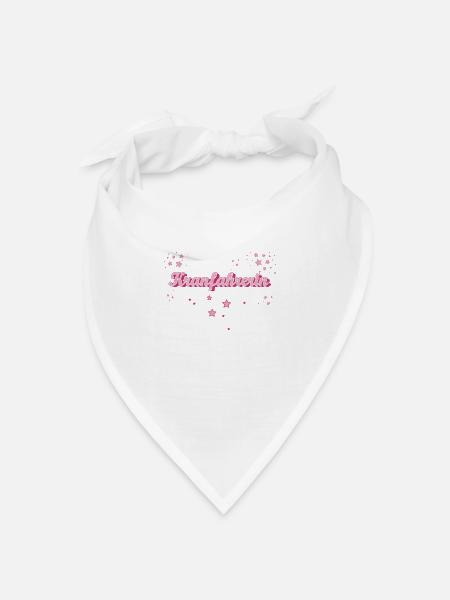 Baustelle Abschluss-Geschenk Kranfahrerin - Bandana Dreieckstuch - Weiß