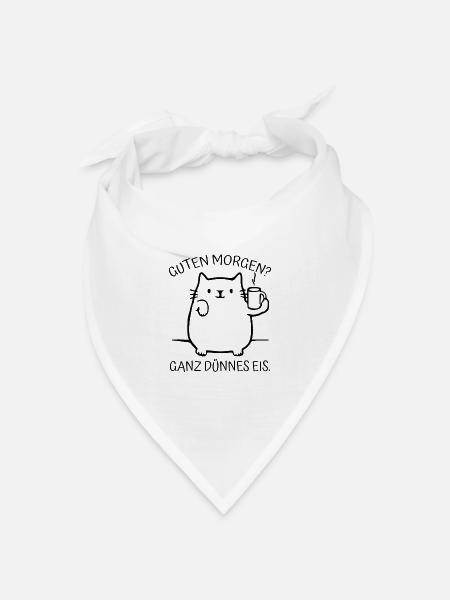 faule Katze Spruch Spruch Geschenk Idee Kätzchen - Bandana Dreieckstuch - Weiß