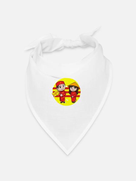 Vietnam Viet Kieu Vietnamese Flagge I Geschenk - Bandana Dreieckstuch - Weiß