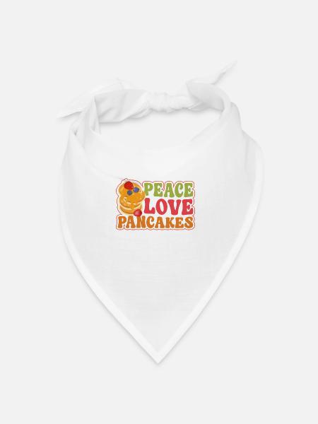 Pancake Lover Kids Girl Peace Love - Bandana Dreieckstuch - Weiß