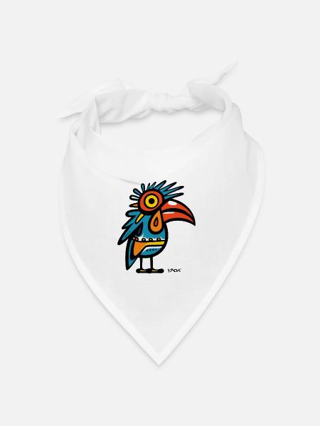 Modern Art Pop Vogel - Bandana Dreieckstuch - Weiß