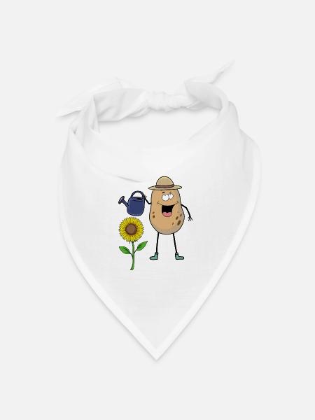Kartoffel Gärtner Garten Gießkanne Gärtnern Blume - Bandana Dreieckstuch - Weiß