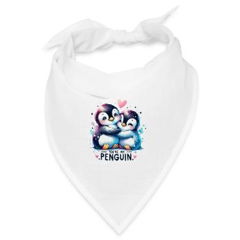 You are my Pinguin Zwei Süße kuschelnde Pinguine - Bandana Dreieckstuch - Weiß - Vorne