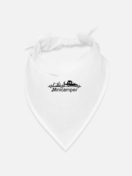 Herzschlag Minicamper Camping-Camper Microcamper - Bandana Dreieckstuch - Weiß