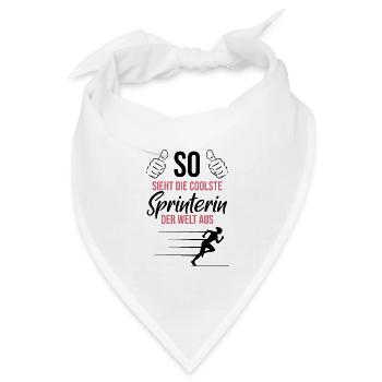 Coolste Sprinterin – Weltklasse - Bandana Dreieckstuch - Weiß - Vorne