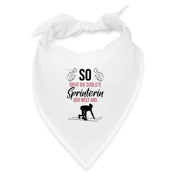 Die coolste Sprinterin der Welt - Bandana Dreieckstuch - Weiß - Vorne