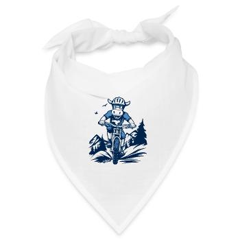 Weiße und blaue Kuh mit Mountainbike - Bandana Dreieckstuch - Weiß - Vorne