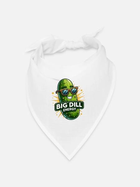 Witziges Gurken Shirt, Gurkenliebhaber, Big Dill - Bandana Dreieckstuch - Weiß