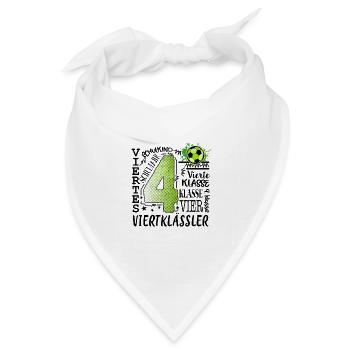 4. Klasse Fußball - Bandana Dreieckstuch - Weiß - Vorne