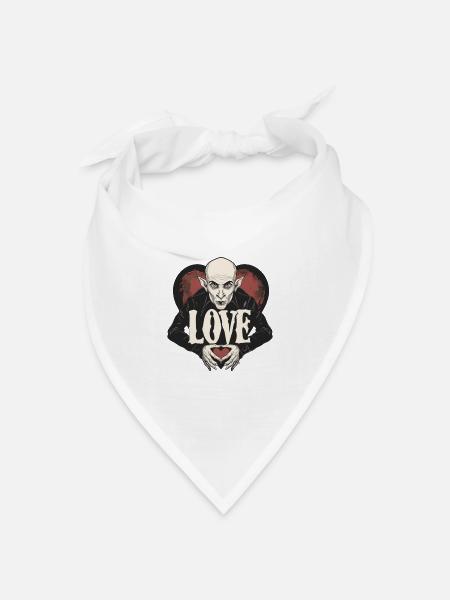 Der Vampir Nosferatu der Liebe - Bandana Dreieckstuch - Weiß
