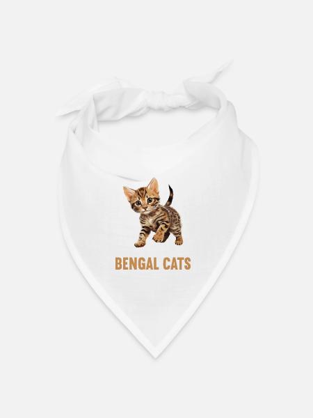 Bengal Cat Bengalkatze - Bandana Dreieckstuch - Weiß