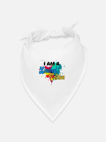 I AM A Limited Edition. unique, bunt, Fun, special - Bandana Dreieckstuch - Weiß