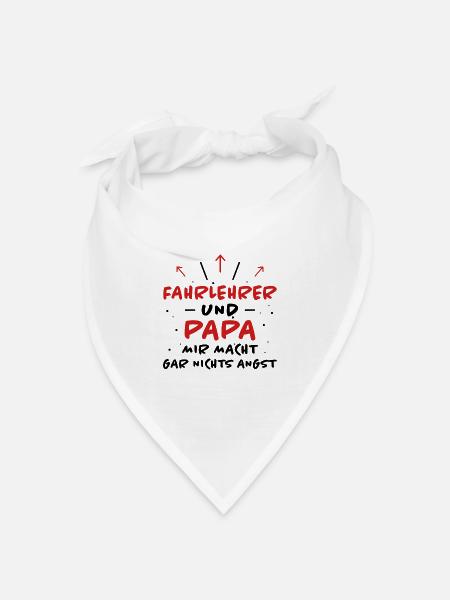 Fahrlehrer Spruch Lustige Fahrschullehrer Geschenk - Bandana Dreieckstuch - Weiß